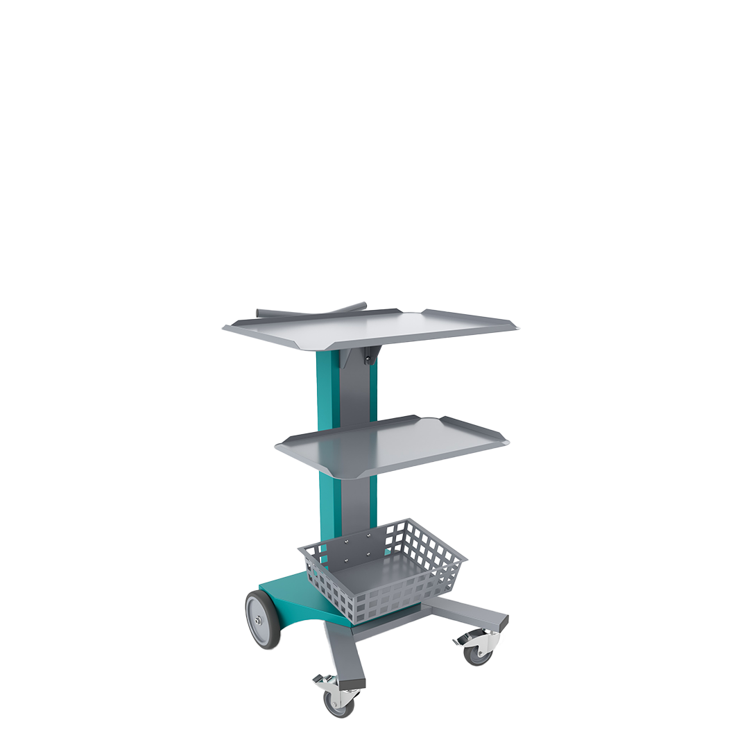 Тележка медицинская универсальная (2 полки и 1 корзина) 103-002-6